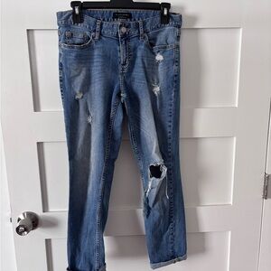 Banana Republic Blue Boyfriend Jeans with Distressed Details